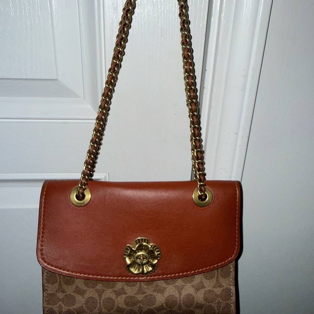 Coach Brown Signature Canvas and Leather Shoulder Bag